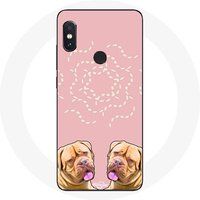 Maniacase Hoesje voor Xiaomi Redmi Note 5 AI Dual Camera Symmetrische Bordeaux Dogue foto