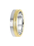 Lucardi Dames Vriendschapsring Bilbao zirkonia - Ring - Echt Zilver - Zilver en Goudkleurig