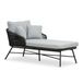Tulum chaise longue | corde + aluminium | Gris pierre