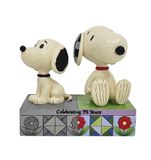 Peanuts By Jim Shore 1950's Snoopy vs Modern Day Snoopy beeldje