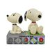 Peanuts By Jim Shore 1950's Snoopy vs Modern Day Snoopy beeldje