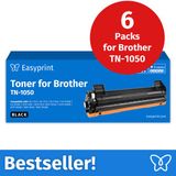 Easyprint Toner voor Brother TN1050, Zwart, 6 stuks
