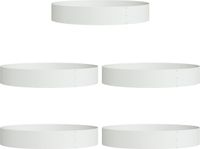 vidaXL Plantenring - 5 stuks - Wit - 120 x 120 x 20 cm - Koudgewalst staal