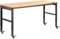 VEVOR In hoogte verstelbare werkbank 122 x 51 x 79 - 104 cm klemtafel, werktafel met draagvermogen van 720 kg, bruine opvouwbare gereedschapsbank van koudgewalst staal, multifunctionele werktafel voor werkplaats