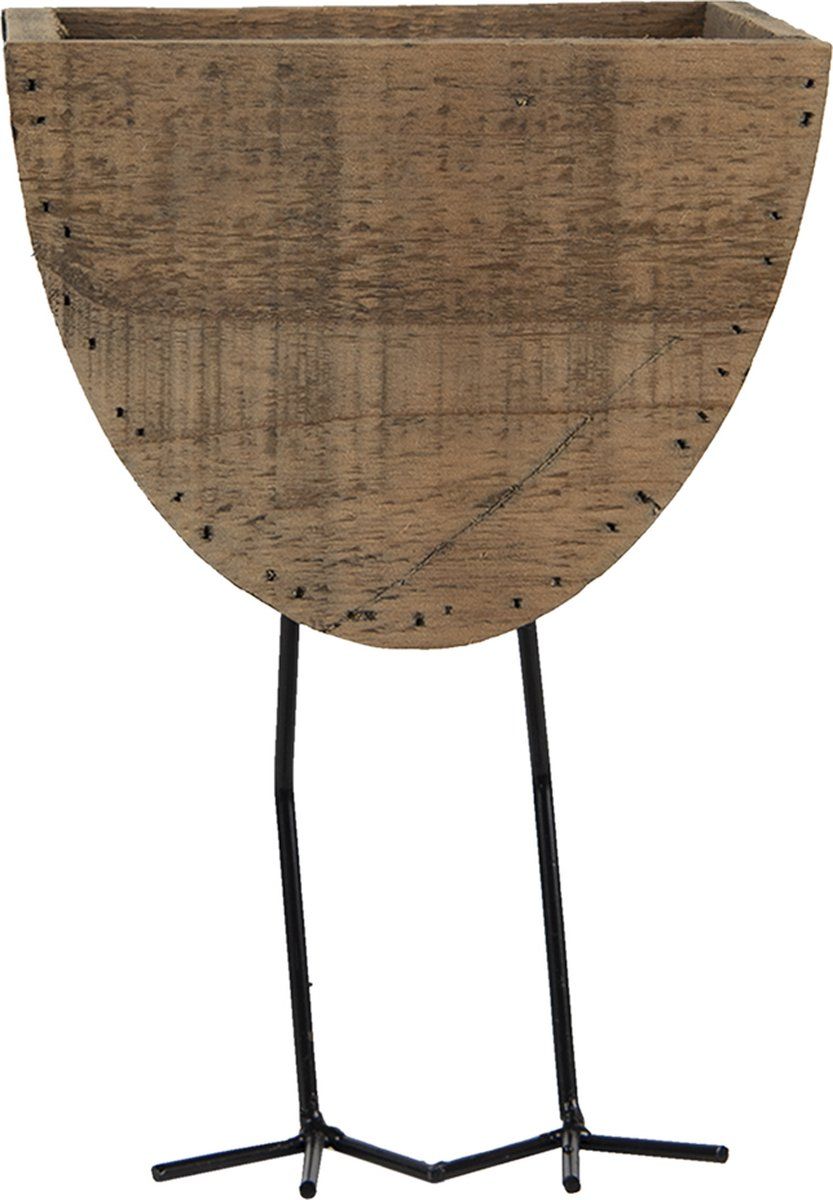 Clayre & Eef Bloempot 17x13x25 cm Bruin Hout Ijzer - 8717459804777