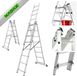 KADAX Multifunctionele ladder van aluminium, tot 150 kg, multifunctionele ladder, combi-ladder met haken, 8 treden