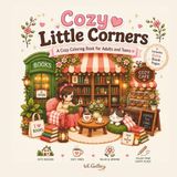 Cozy Little Corners: A Cozy Coloring Book for Adults and Teens Featuring Cute Hygge Spaces, Tiny Rooms, Bookshops, Cafes, and Single-Sided Pages with Extra Blank Paper for Stress Relief