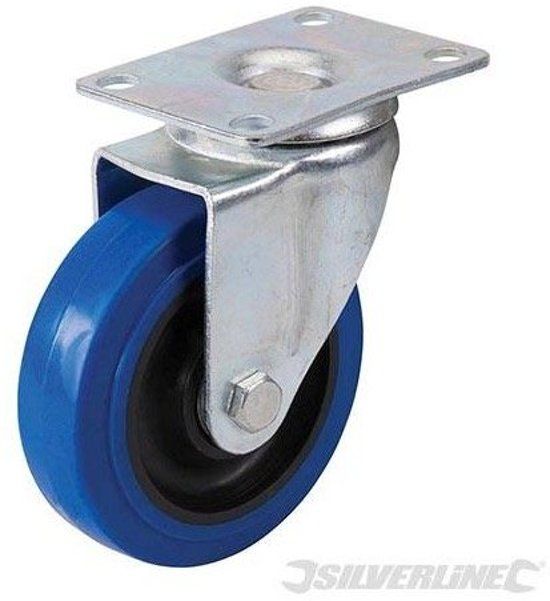 Fixman Rubberen Zwenkwiel Met Rem 125 Mm, 180 Kg, Blauw