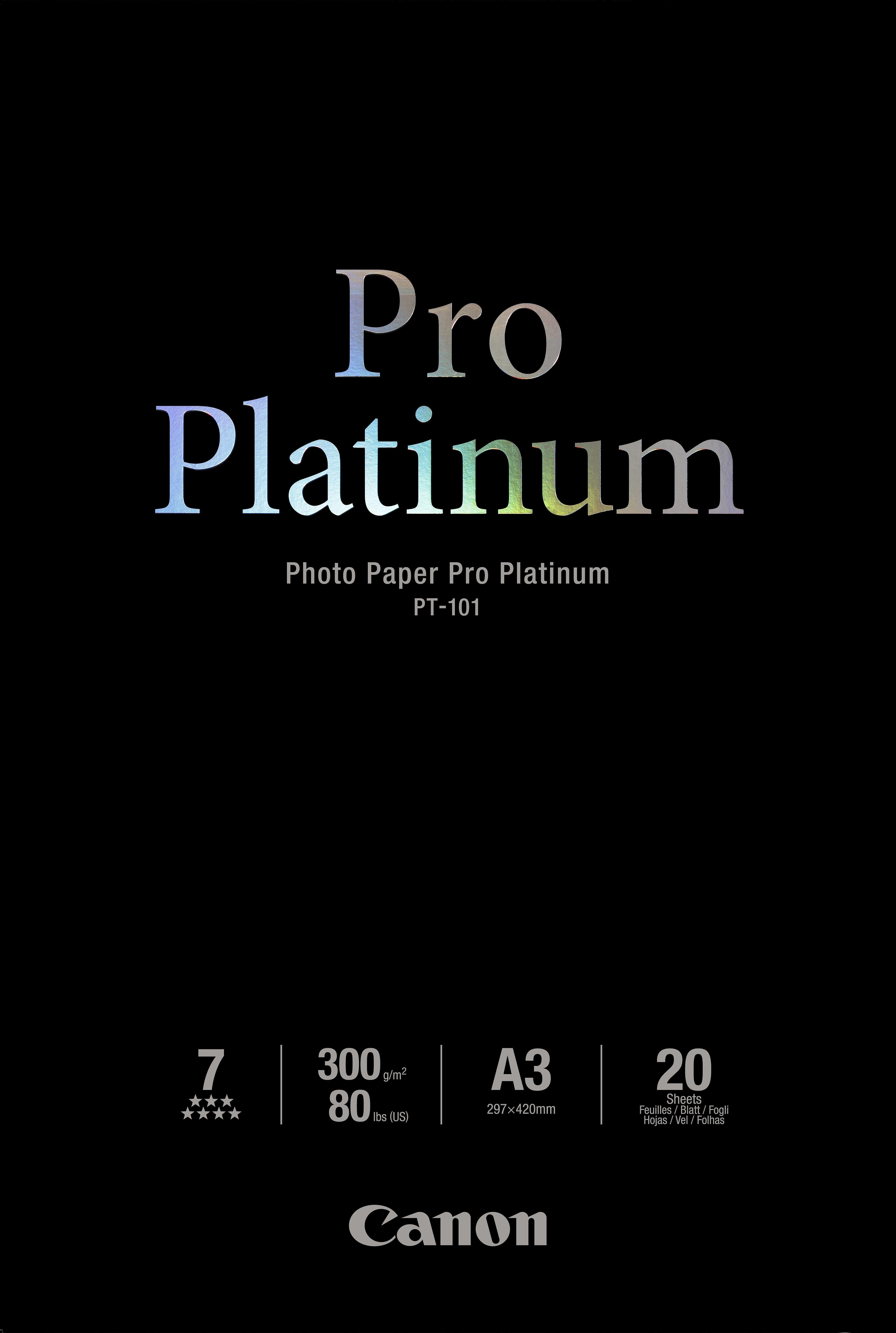 Canon PT-101 Pro Platinum Photo Paper A3 20 sheets
