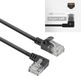 ACT Zwarte 0,25 meter U/UTP CAT6A LSZH slimline patchkabel met RJ45 connectoren, recht naar 90° haaks links DC1952