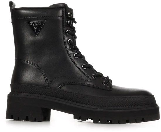 GUESS Bada2 Dames Veterboots Zwart Leer