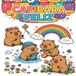 Capibara Feliz: Libro para Colorear para Niños de 4 a 8 Años: 25 Dibujos Kawaii Súper Fáciles de Capibaras Tiernas, Donas y Amigos