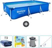 Bestway Steel Pro Rechthoekig Zwembad - 300 x 201 x 66 cm - Blauw - Compleet pakket