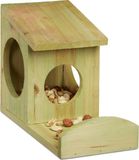 Relaxdays Eekhoornhuis - Nestkast Eekhoorn - Voederhuis Eekhoorntje van Hout - Hangend
