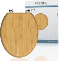 SCHÜTTE WC-Bril 81001 NATURAL BAMBOO - Massief Bamboe - Verchroomde Scharnieren - Bruin