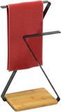 Merkloos / Sans marque Relaxdays Handdoekstandaard - Zwart/Naturel - Hout - 26,5x36,5x15 cm - Vrijstaand