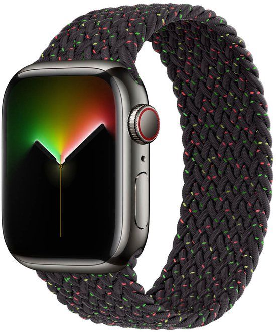 Apple Gevlochten solobandje voor de Apple Watch | 44/45/46/49 mm - Maat 12 - Black Unity