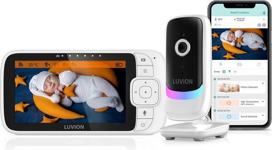 LUVION® Essential Connect - Babyfoon met Camera én App - Uitbreidbaar tot 4 Baby Camera's - Premium HD Wifi Baby Monitor