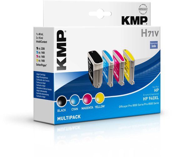 KMP Cartridge Combipack Compatibel vervangt HP 940 XL Zwart, Cyaan, Magenta, Geel H71V 1715,4005