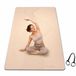 FunLife Yogamat Extra Breed 183 x 80 cm - 8 mm TPE Fitnessmat Antislip met Draagriem - Beige Lijndesign
