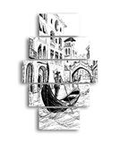 Homemania Muurfoto, Venezia, 5 steden en landschappen per woonkamer, meerkleurig, 95 x 0,3 x 60 cm, -HM205MDF171, MDF