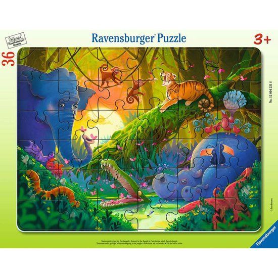 Ravensburger Kinderpuzzle 36 Teile - Sonnenuntergang im Dschungel