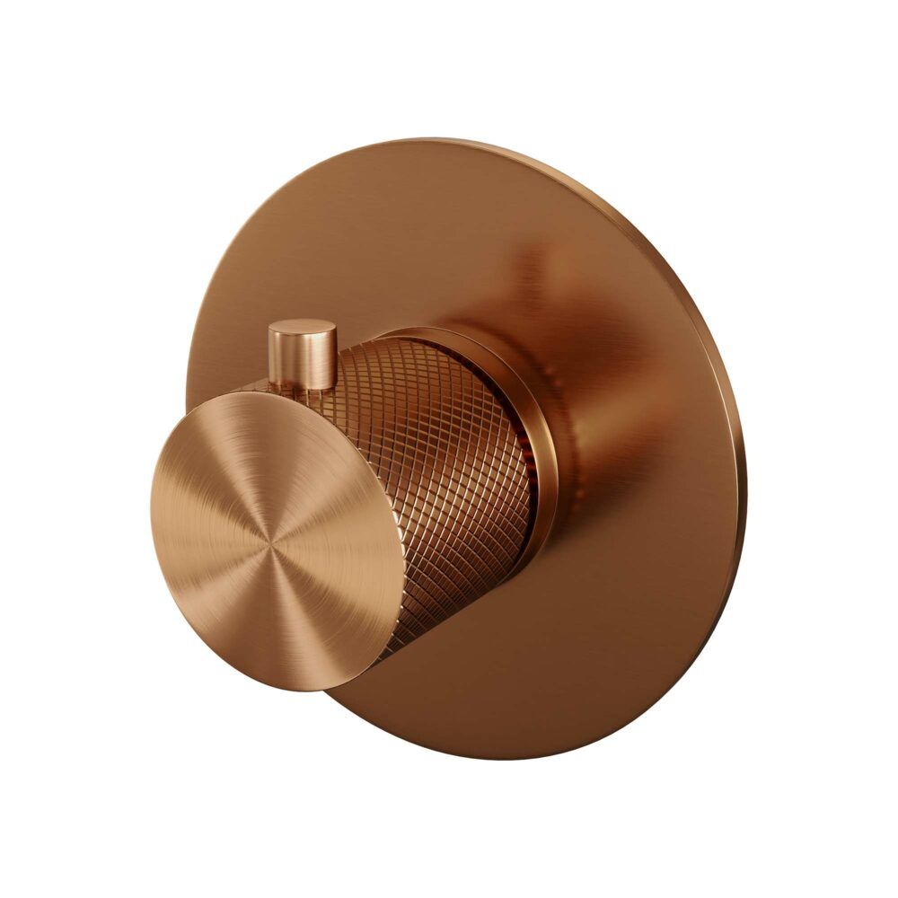 Brauer Copper Carving Ronde Inbouw Thermostaat - Koper - 8720359391766