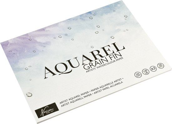 Nassau Fine Art Aquarel Papier - A3 Formaat 42x29,7cm - 300 gram g/m² - blok 20 vel