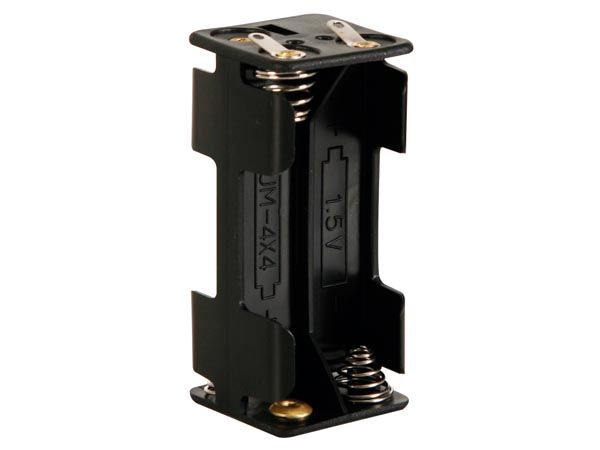 Velleman BH443D - Batterijhouder - Zwart - Voor 4x AAA Batterijen