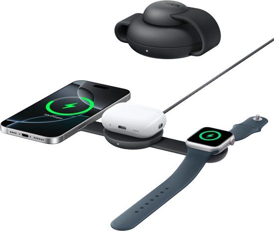 Anker MagGo 3-in-1 Wireless Charger - 15W - Black