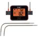 TFA Dostmann VIEW 14.1514.10 BBQ-thermometer, zender, 2 temperatuursensoren met 150 cm kabel, geschikt voor barbecue, rookoven, rookoven, barbecue, met achtergrondverlichting, zwart