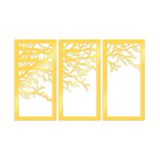Elegant gouden decoratieve metalen wandaccessoire (3 stuks), 36 x 70 cm