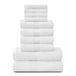 Lions Handdoeken Familie Bale Set - 10st 100% Katoen, 4x Gezicht 4x Hand 2x Badhanddoeken Badkamer Accessoires (Wit)