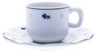G. Benedikt Tasse und Untertasse, Porzellan, blaue Blumen, 200 ml