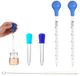 Pipettes en silicone et verre - set de 4 - bleu/bleu clair - 10 ml