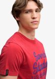 Superdry Vintage Script T-shirt Heren Katoen XL Soda Pop Red