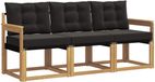 vidaXL Loungebank 3-delig Wit en zwart