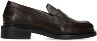 Manfield Dames Bruine leren loafers Maat 37