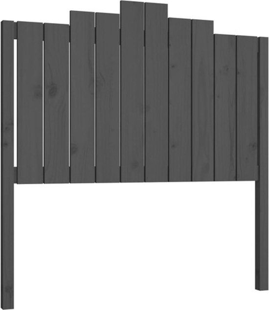vidaXL Hoofdbord 106x4x110 cm Massief Grenenhout Grijs
