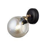 Homemania 1515-73-19 Handlamp, Applique, zwart, glas, metaal, goud, 12 x 14 x 24 cm, 1 x E27, max. 40 W