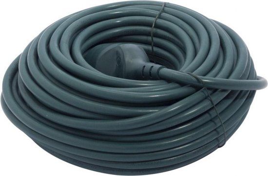 Chacon Verlengsnoer HO5VVF 3 x 1,5mm2 20m groen - Met penaarde - Voor binnen & buiten