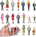 Miniature models 14 pieces - Labeled architectural models - 1:25 scale - Standing/sitting people models - Small models - Model building figures