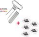 Westmark Set de vin, 6 pièces, 1 tire-bouchon/bouchon avec décapsuleur Ah-So, édition Monopol + 5 becs verseurs Safety, acier/zinc moulé sous pression/PET, chromé/argent/noir