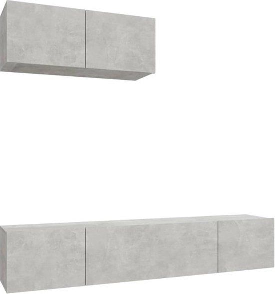 VidaXL 3-delige Tv-meubelset bewerkt hout betongrijs