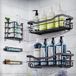 Autocollant Organiseur de Douche - Organiseur de Salle de Bain - 5 Pièces - Noir - Acier Inoxydable