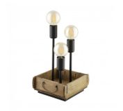 EGLO Wootton tafellamp E27 Zwart, Bruin