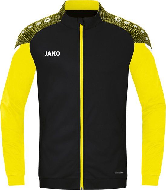 JAKO Performance Polyester Jacket - Black/Soft Yellow - Men's 3XL