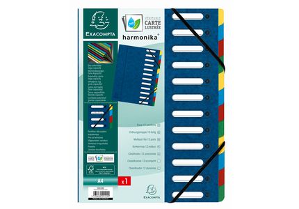 Exacompta A4 Cardboard Index Tab - Blue, Multicolour
