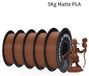 Filament d'imprimante 3D - PLA 1,75 mm - Surface mate - Longueur 343 mètres - Bobine emballée sous vide - Marron mat