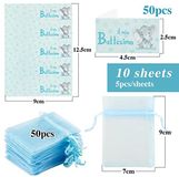 Sac de baptême, 50 pièces, bleu, 12 cm
